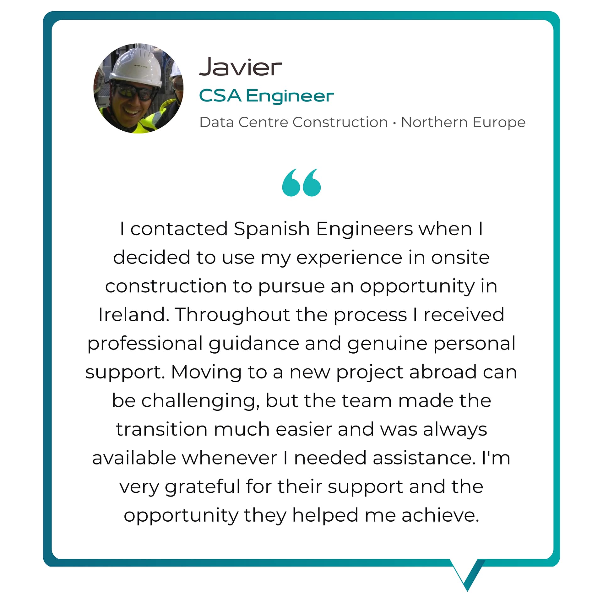 CSA engineer testimonial - Spanish Engineers