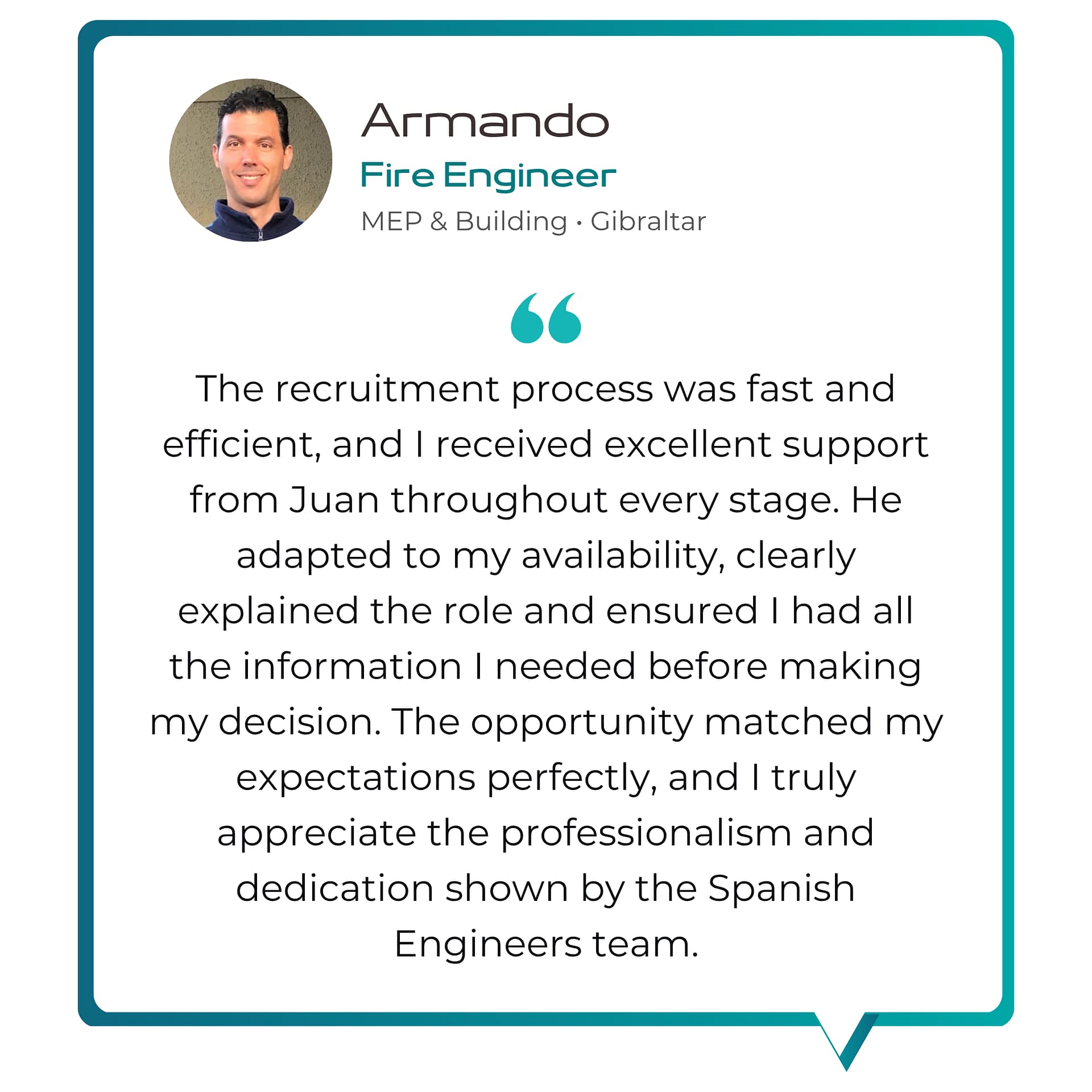 Fire Protection Engineer testimonial - Spanish Engineer
